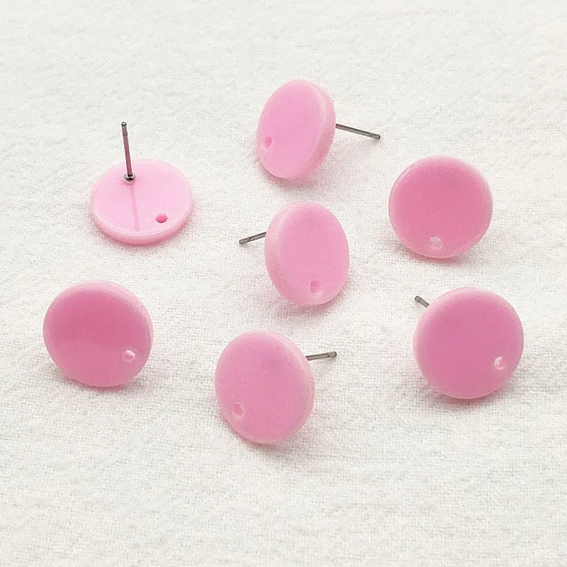 100pcs/lot Acrylic Coin-Shape Earrings Stud For DIY Jewelry