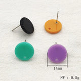 100pcs/lot Acrylic Coin-Shape Earrings Stud For DIY Jewelry