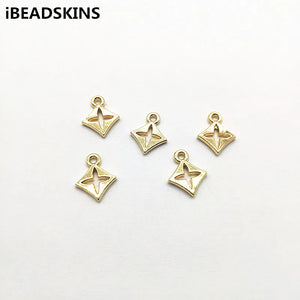 100pcs Zinc Alloy Square Charm For Earrings Necklace DIY