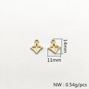 100pcs Zinc Alloy Square Charm For Earrings Necklace DIY