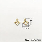 100pcs Zinc Alloy Square Charm For Earrings Necklace DIY