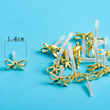 14mm Zinc Alloy Bows Stud Earrings - 100pcs/lot