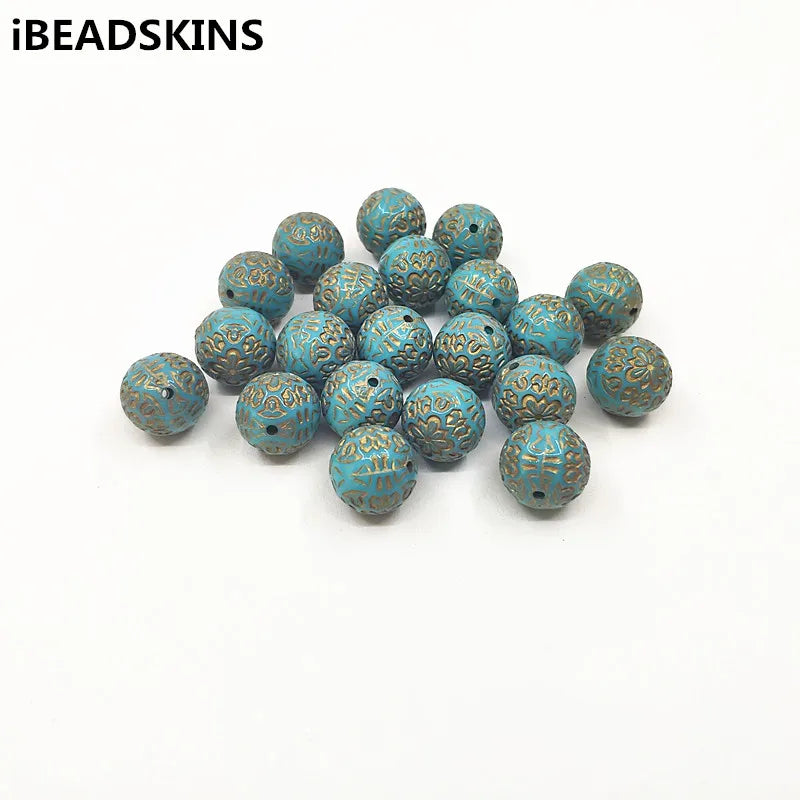 14mm 320pcs Acrylic Hot Stamping Beads for Jewelry DIY