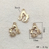 Cubic Zirconia Cat Charm DIY Jewelry Findings