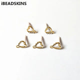 Heart Shape Stud Earring 100pcs Zinc Alloy Rhinestone 14x11mm