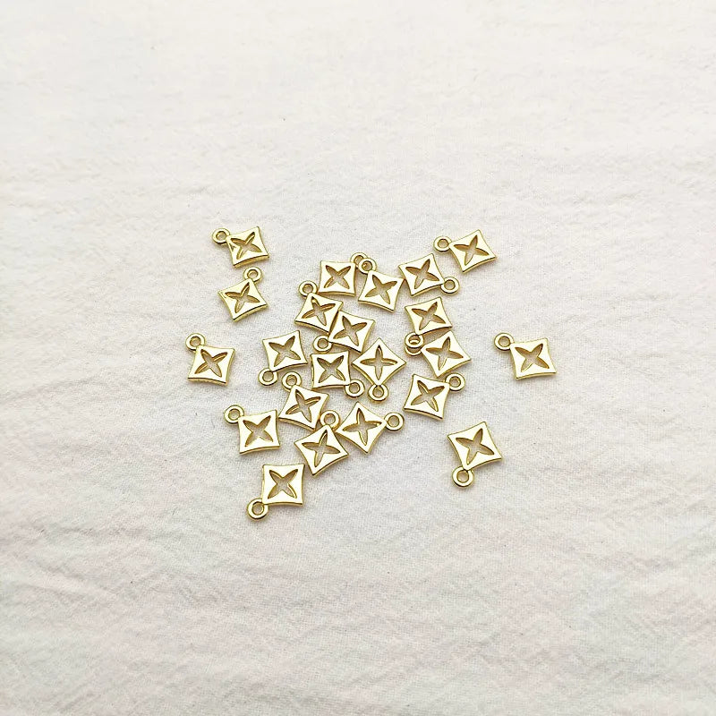 200pcs Zinc Alloy Rhombus Charm for Earrings DIY