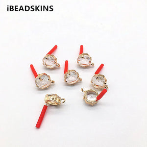50pcs Round Silver Needle Crystal Stud Earring Accessories