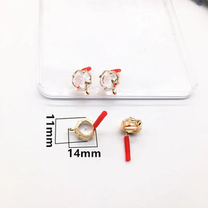 50pcs Round Silver Needle Crystal Stud Earring Accessories