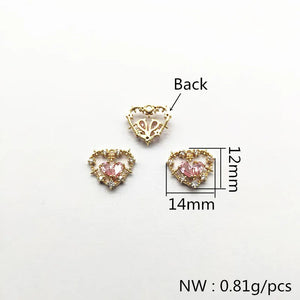 Zircon Heart Charm 20pcs for Earrings Making Jewelry DIY