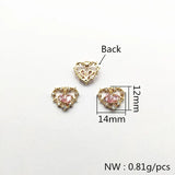 Zircon Heart Charm 20pcs for Earrings Making Jewelry DIY