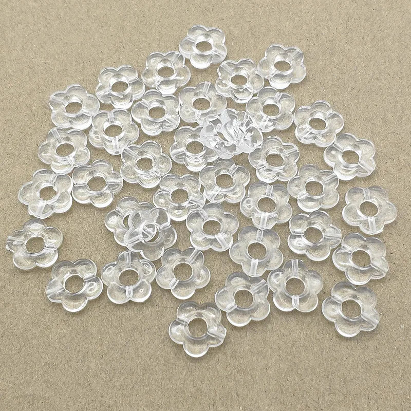 1000pcs Clear Flower Beads for Jewelry Making DIY Parts