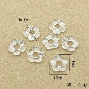 1000pcs Clear Flower Beads for Jewelry Making DIY Parts