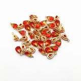 Copper Glass Drop-Shaped Earring Charms 50pcs