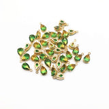 Copper Glass Drop-Shaped Earring Charms 50pcs
