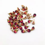Copper Glass Drop-Shaped Earring Charms 50pcs