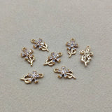 50pcs CZ Flower Shape Charm Earrings Findings DIY Jewelry