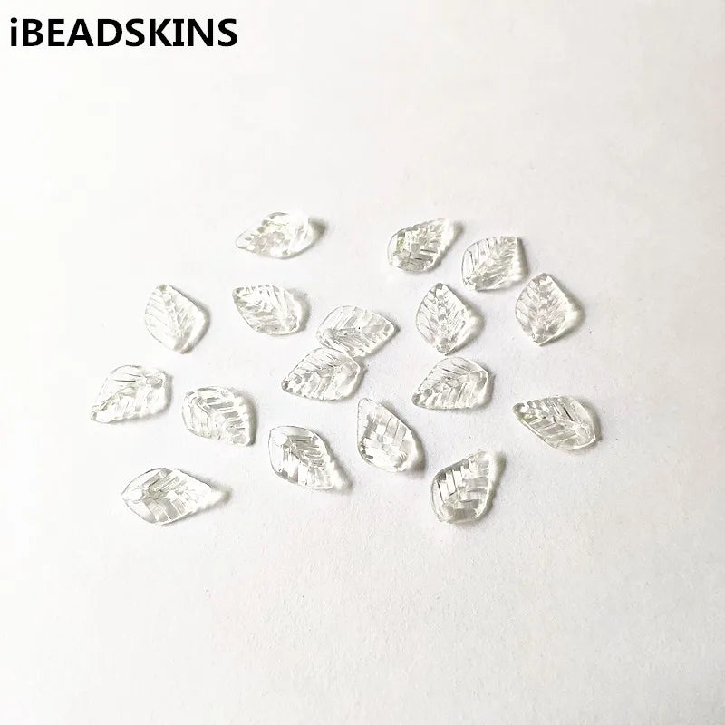 3900pcs Clear Acrylic Leaf Shape Beads for Jewelry DIY