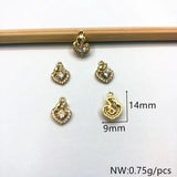 Copper/Zircon Heart Shape Charm for Earrings Making DIY