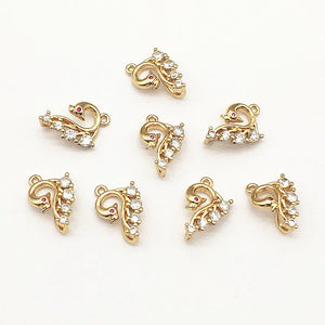 CZ Copper Charm 15X10mm 50pcs for Necklace Earring DIY