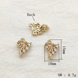 CZ Copper Charm 15X10mm 50pcs for Necklace Earring DIY