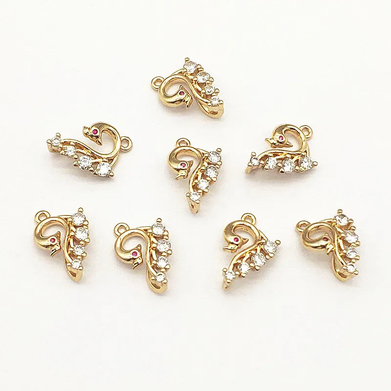 CZ Copper Charm 15X10mm 50pcs for Necklace Earring DIY