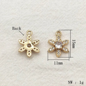 50pcs CZ Copper Charm For Necklace Earring DIY Jewelry Findings
