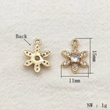 50pcs CZ Copper Charm For Necklace Earring DIY Jewelry Findings