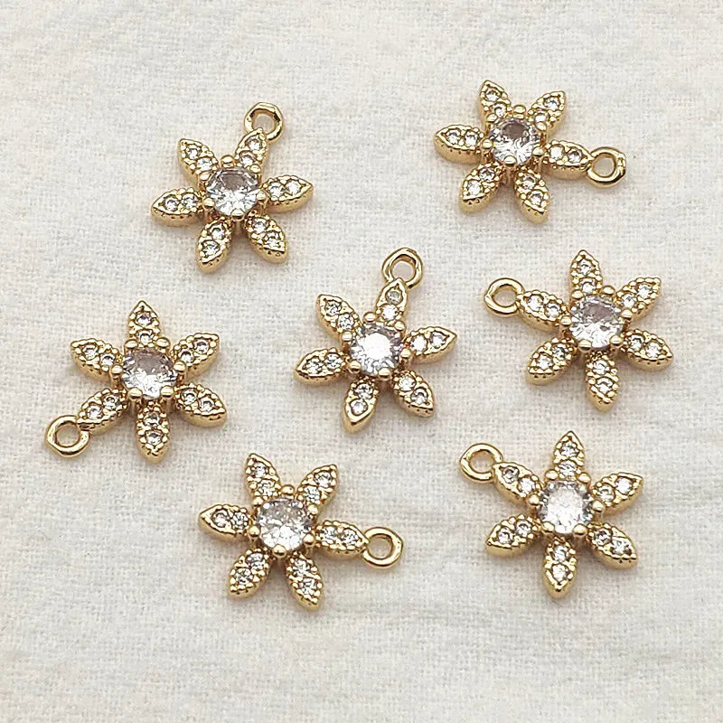 50pcs CZ Copper Charm For Necklace Earring DIY Jewelry Findings