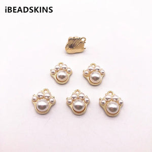 100pcs/lot Zinc Alloy Paw-Shape Charm for Stud Earring