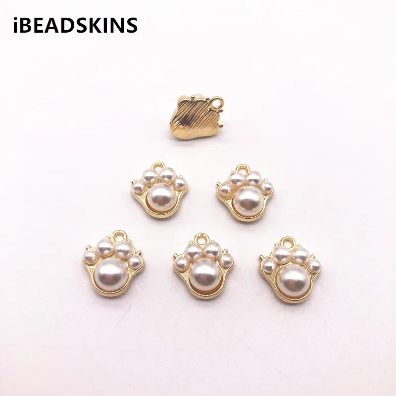 100pcs/lot Zinc Alloy Paw-Shape Charm for Stud Earring