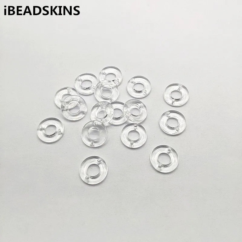 1300pcs Double Hole Clear Acrylic Round Beads for DIY Jewelry