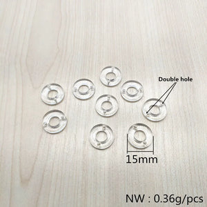 1300pcs Double Hole Clear Acrylic Round Beads for DIY Jewelry