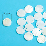 200pcs/lot Shell Coin Charms for Stud Earrings - 15mm