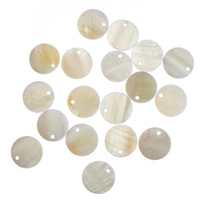 200pcs/lot Shell Coin Charms for Stud Earrings - 15mm