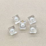 15mm 50pcs Round Pearl Square Beads Earrings Parts DIY Jewelry Findings