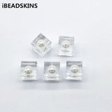 15mm 50pcs Round Pearl Square Beads Earrings Parts DIY Jewelry Findings