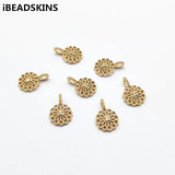 100pcs Copper/Cubic Zirconia Round Charm for Earrings DIY