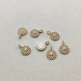 100pcs Copper/Cubic Zirconia Round Charm for Earrings DIY