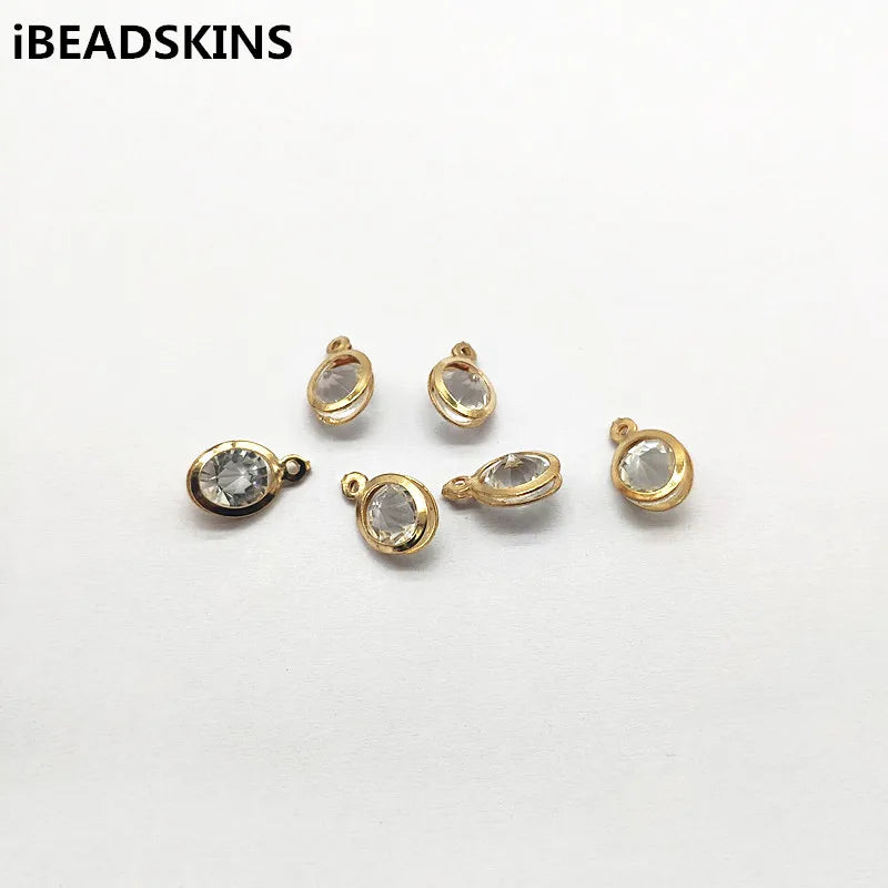 200pcs Rhinestone Oval Shape Earrings Necklace Charms DIY