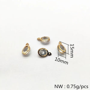 200pcs Rhinestone Oval Shape Earrings Necklace Charms DIY