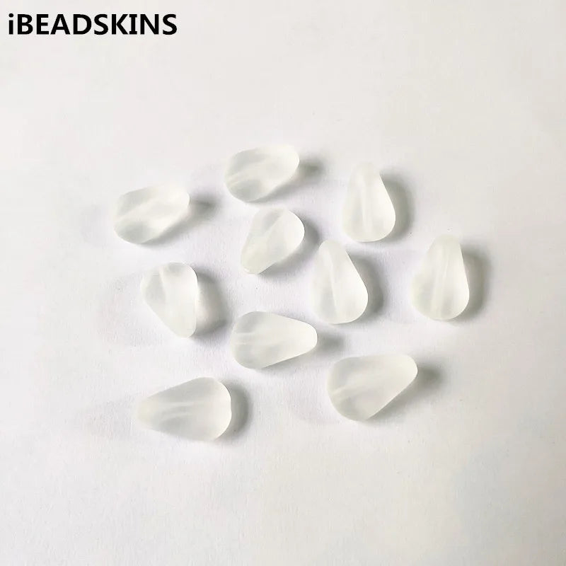 700pcs Clear Acrylic Frosted Drop Shape Beads for DIY Jewelry