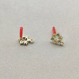 100pcs Heart Shape Rhinestone Stud Earrings for DIY Jewelry Making
