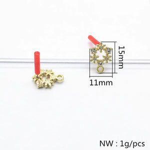 100pcs Heart Shape Rhinestone Stud Earrings for DIY Jewelry Making