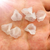 900pcs Frosted Clear Morning Glory Beads for Jewelry Making