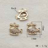 50pcs CZ Helicopter Charm for Earring Necklace DIY Jewelry Findings