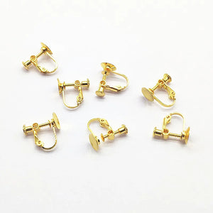 100pcs Copper Ear Clip with Tray for Earrings Making
