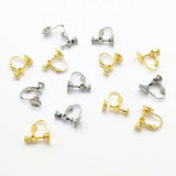 100pcs Copper Ear Clip with Tray for Earrings Making