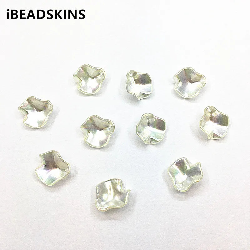 200pcs Aurora/AB Petal Beads for DIY Jewelry Making