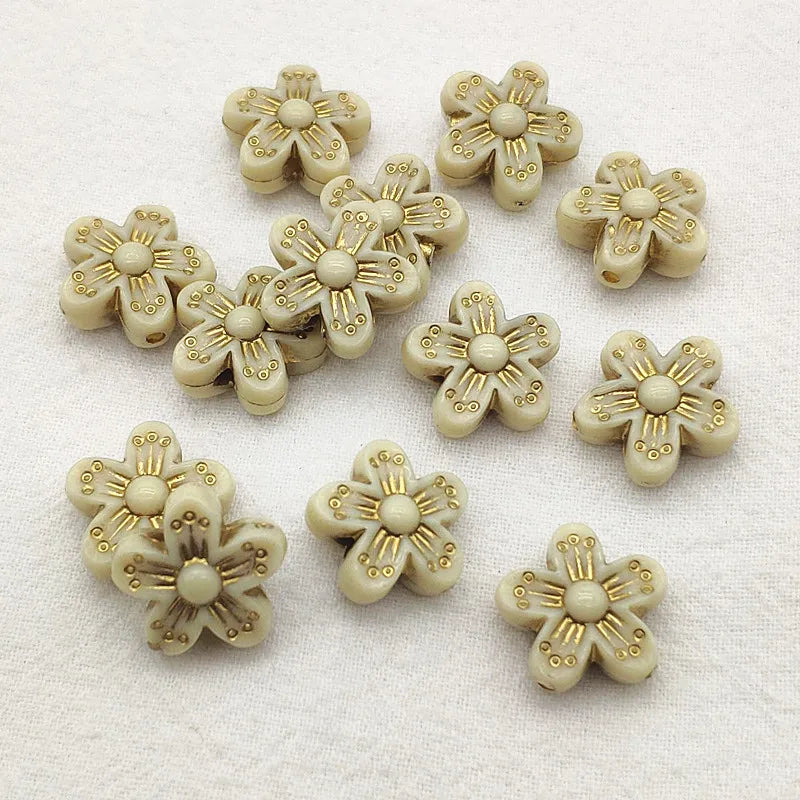 Bronzing Flower Beads for DIY Jewelry Making, 600pcs