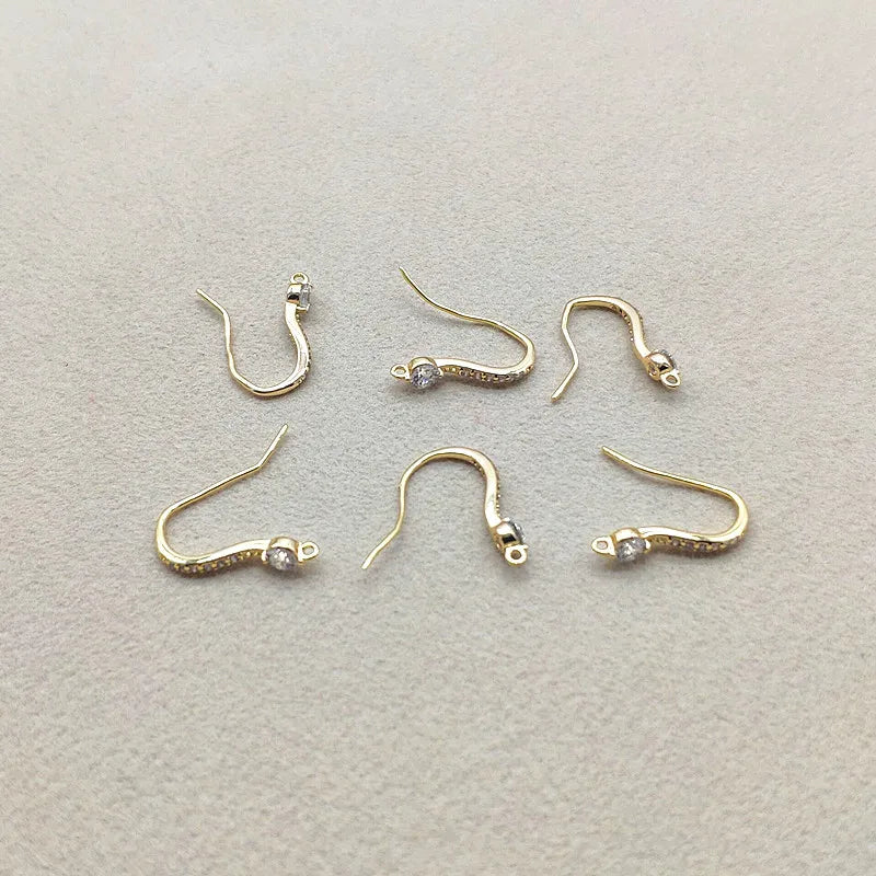 Copper Plated Zircon Ear Hook 30pcs - Jewelry Findings